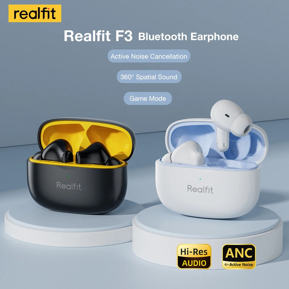 Fone Bluetooth Realfit F3 Com Cancelamento De Ruido, Com Alta Qualidade de Som